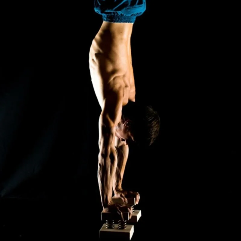 European Beech Push Up Bracket, Inverted Stand Frame for Plank Support, Wrist Arm Strength Advanced Workout Home Gym Equipment