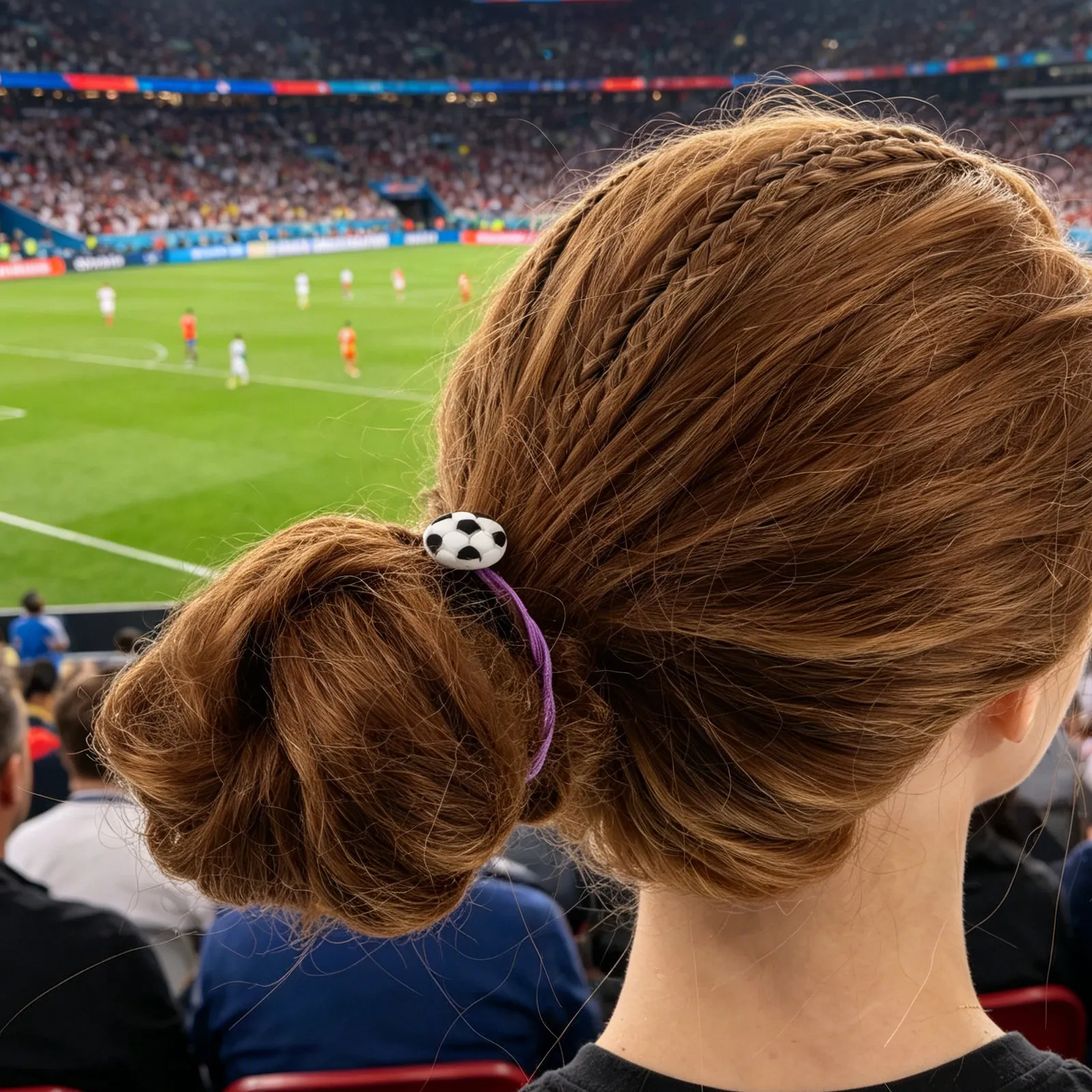 30Pcs Soccer Hair Ties Cheerleading Football Hair Elastics Sports Ponytail Elastic Bands Soccer Team Goodies Party Favor