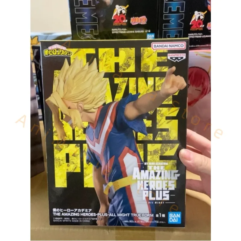 

Banpresto BANDAI All Might Hero Academia потрясающие герои-plus-all Might True форма игрушка подлинная фигурка модель аниме в штучной упаковке