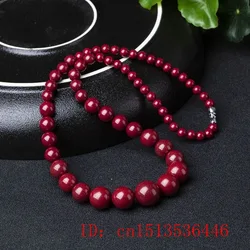 Natural Red Jade Beads Cinnabar Tower Chain Necklace Jadeite Jewelry Fashion Charm Accessories Lucky Amulet Gifts Women Her Men