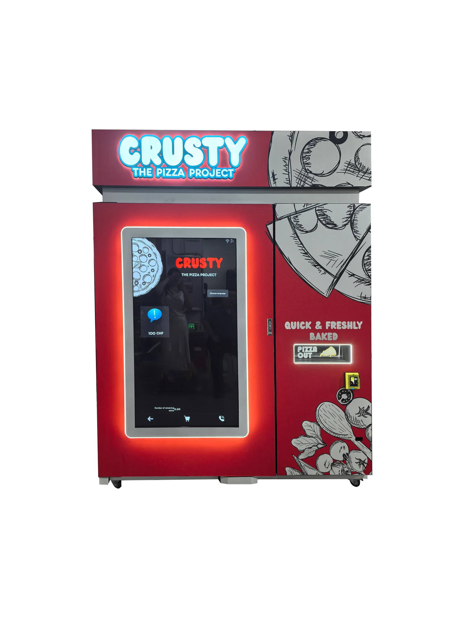 Fully Automatic Pizza Vending Machine for Sale, Robotic Smart Technology with Oven and Dough Preparation, Fresh Hot Food