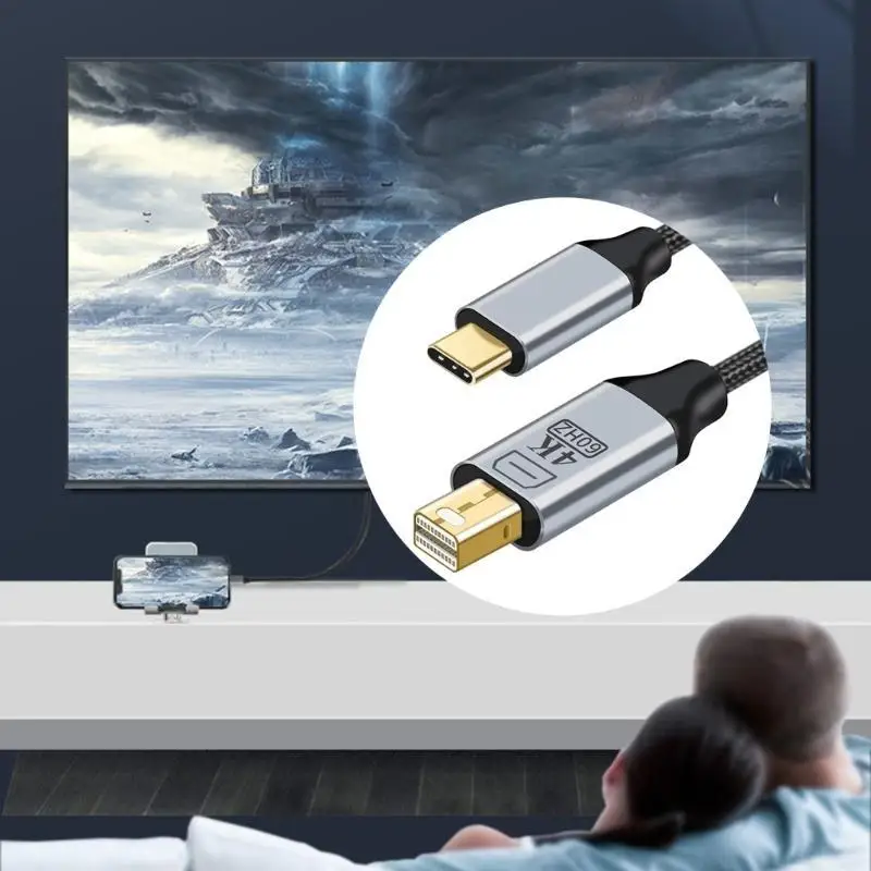 

R53C Type-C 3.1 to Mini / DP 4K60HZ HDTV Converter Adapter Cable for Thunderbolt3-compatible