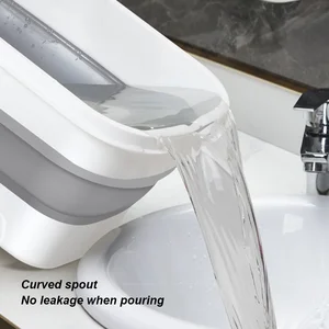 Rechteckiger Kunststofffaltungsschale, Waschbecken mit großer Kapazität, Eimer -Camping, Haushaltsreinigung, Badezimmerzubehör, 30l 10 Hauptverkaufseimer und MOP - №9