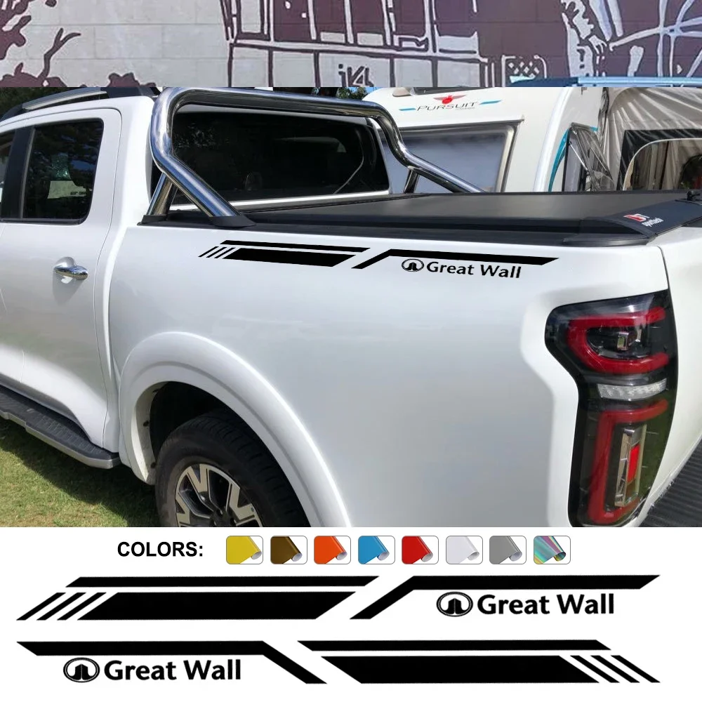 Pickup Side Sticker For GWM Poer Cannon X L Wingle Great Wall Car Stripes Style Decor Decal Truck Vinyl Cover Auto Accessories