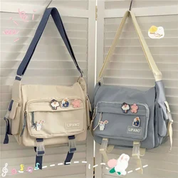 Kadınlar ve erkekler için japon tarzı Schoo çanta Unisex omuz kitap çanta çanta Crossbody rahat naylon çanta cüzdanlar Bolso Mujer