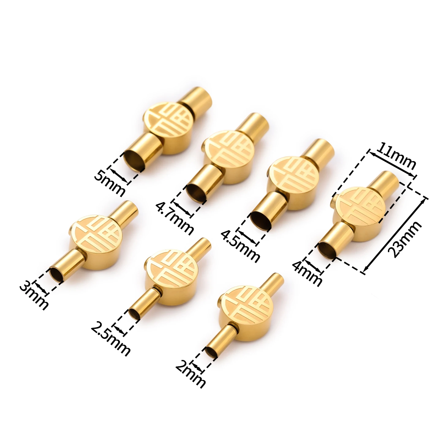 

1Pcs 11*23mm 304 Stainless Steel Gold Color Bracelets Connector Clasps For Leather Cord Bracelet Connectors Accessories