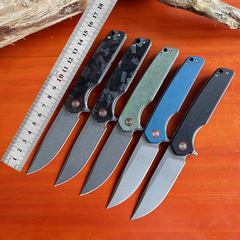 Carbon Fiber Pocket Folding Knife D2 Steel Blade Ball Bearing Outdoor Survival Knives EDC Camping Hand Tool GT961 Jackknife view 2