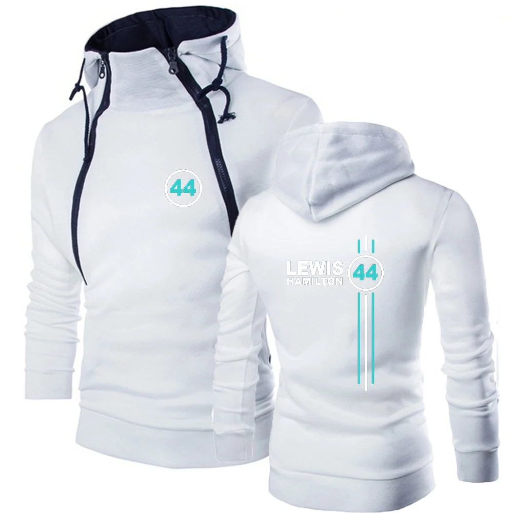 F1 Driver Lewis Hamilton Digital 44 Men's Zipper Hoodie High-quality Causal Comfortable breathable Harajuku style Sports Sweater