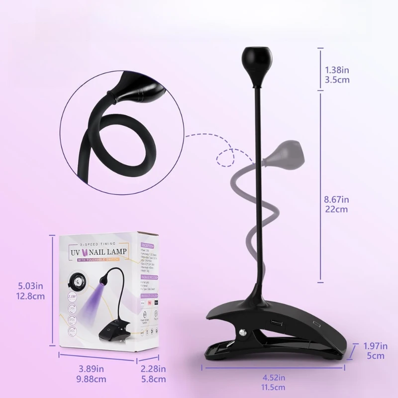 التحكم باللمس الأشعة فوق البنفسجية مسمار مصباح Led أضواء الأظافر مجفف الأشعة فوق البنفسجية البسيطة مرنة كليب على مكتب USB هلام علاج مانيكير باديكير أدوات