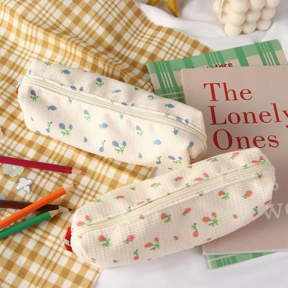 Cute Women Stationery Pen Holder Makeup Bag Fresh Style Storage Bags Pencil Cases Pencil Bag Small Flowers