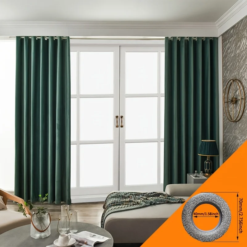 

2pcs American retro curtain light plush plush cloth retro living room bedroom shading high-grade French finished products