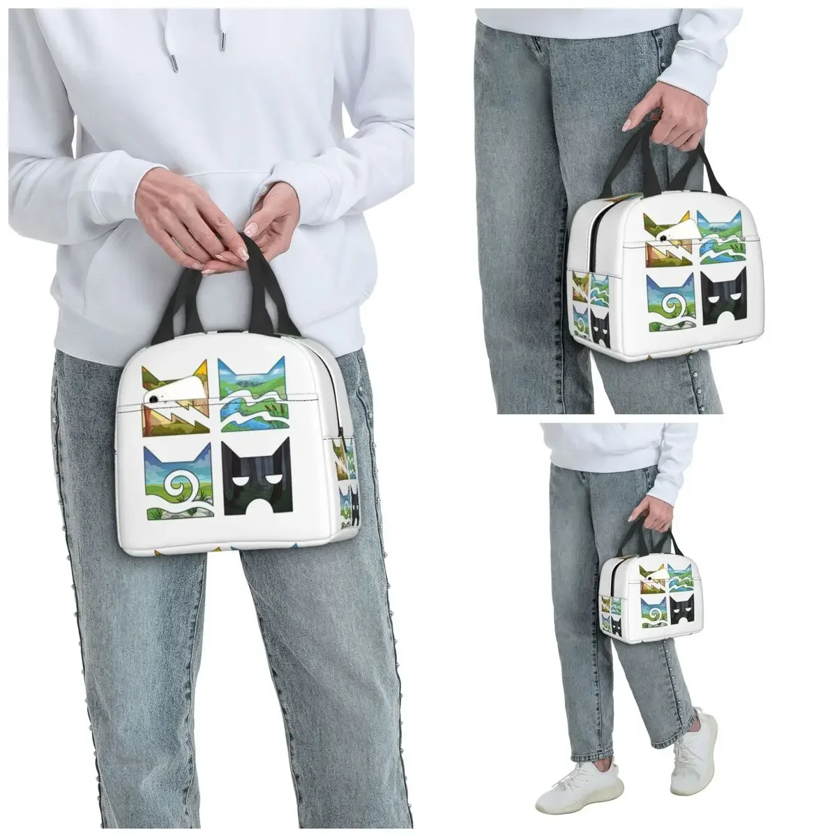 Classic Four Warriors Warrior Cats Logo Insulated Lunch Bag for Women Office Cooler Thermal Food Box Tote Lunch Boxes Container