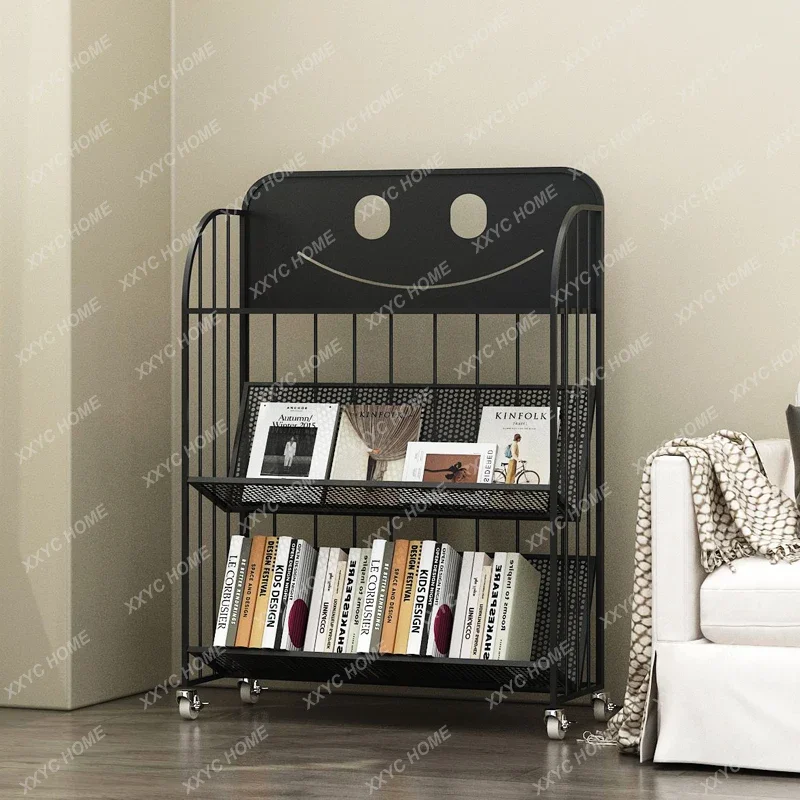 

Y Modern simple multi-layer removable bookshelf shelf creative children's picture book newspaper shelf living room book storage