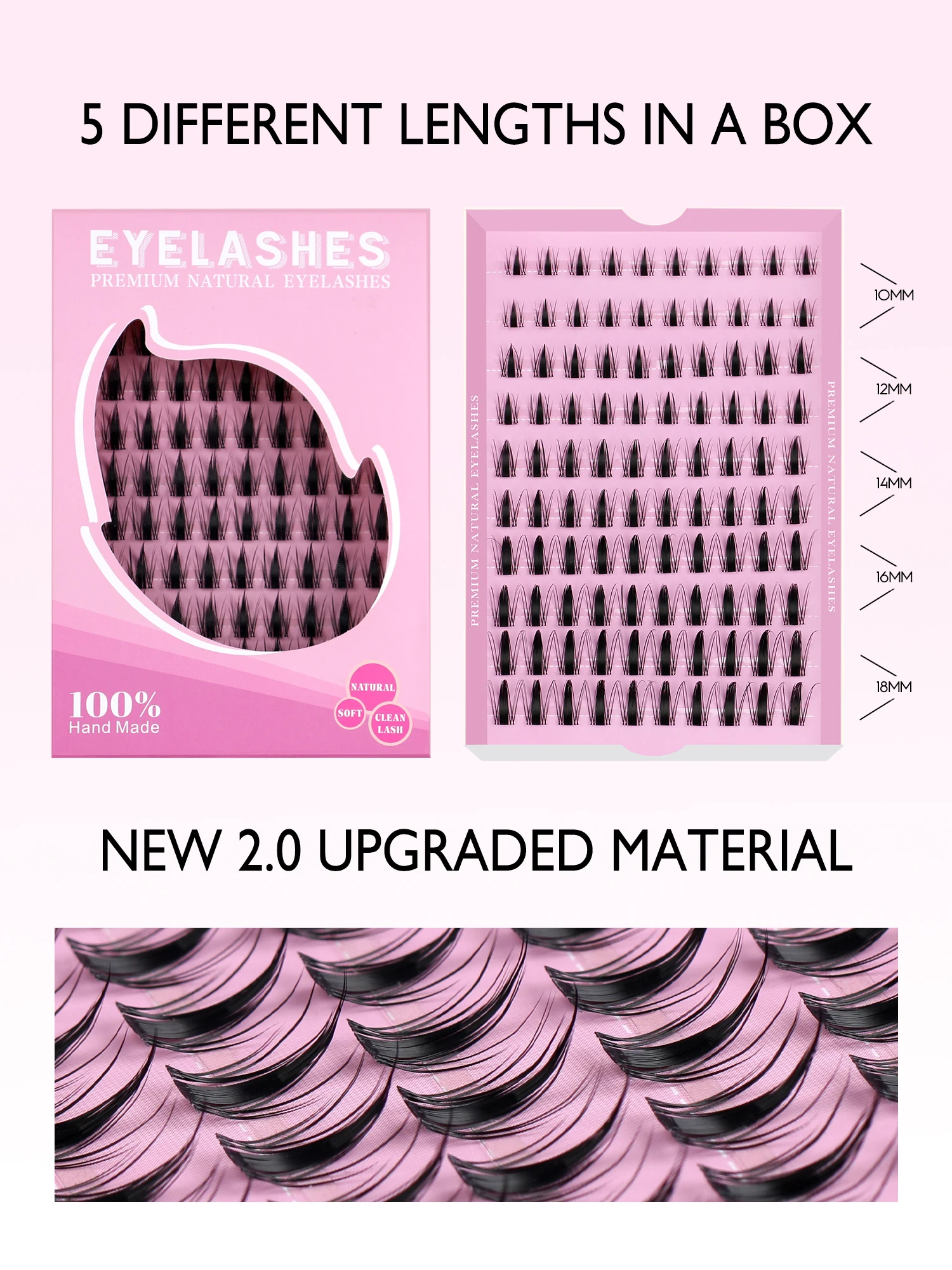 GROINNEYA DIY ラッシュキット 10-18 ミリメートルマンガまつげ混合トレイラッシュクラスター個別まつげキットラッシュボンド DIY まつげ