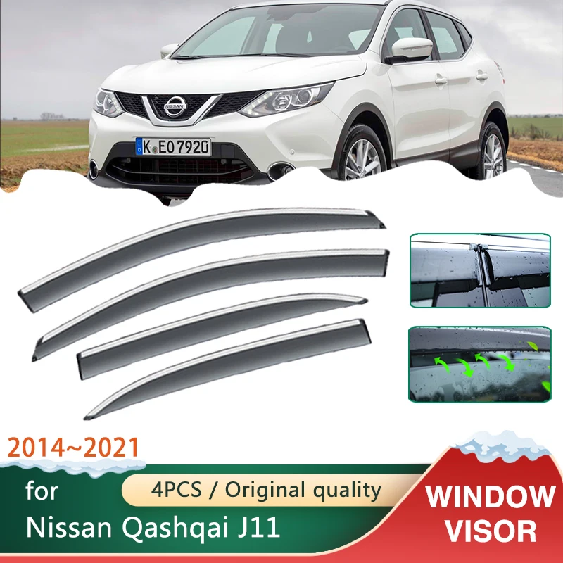 

Car Windows Visors for Nissan Qashqai J11 2014~2021 Rogue Sport Awnings Wind Sun Guard Deflector Auto Accessories 2015 2016