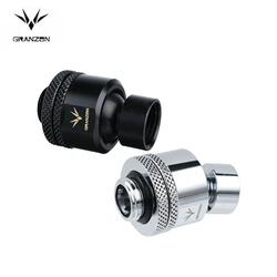 Granzon 360 Degree Freely Rotary Computer Water Cooling Change Direction Fittings,Universal Use ,Silver,Black,G1/4