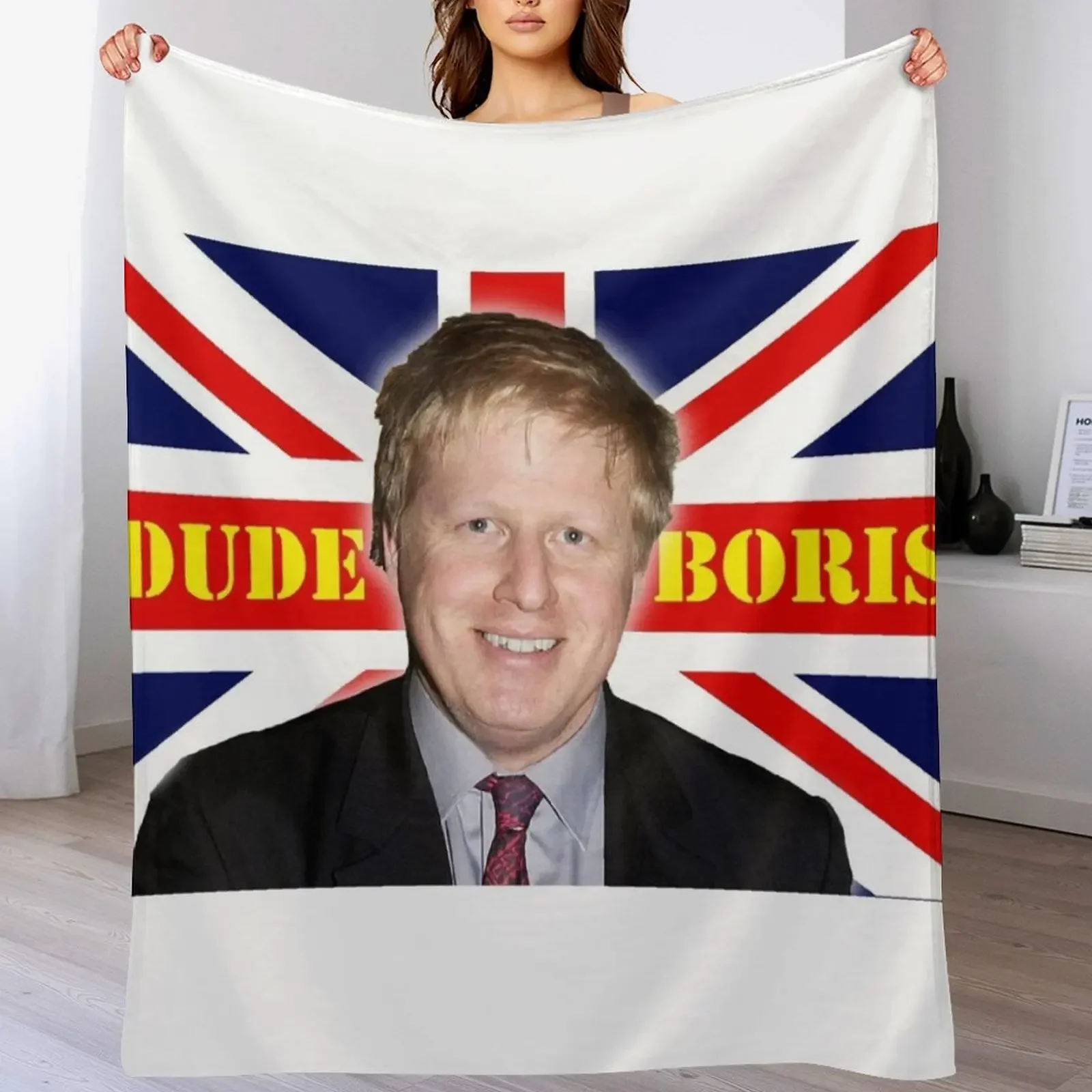 DUDE BORIS UK Prime Minister Boris Johnson Throw Blanket Wrinkle Resistant Lightweight Blanket