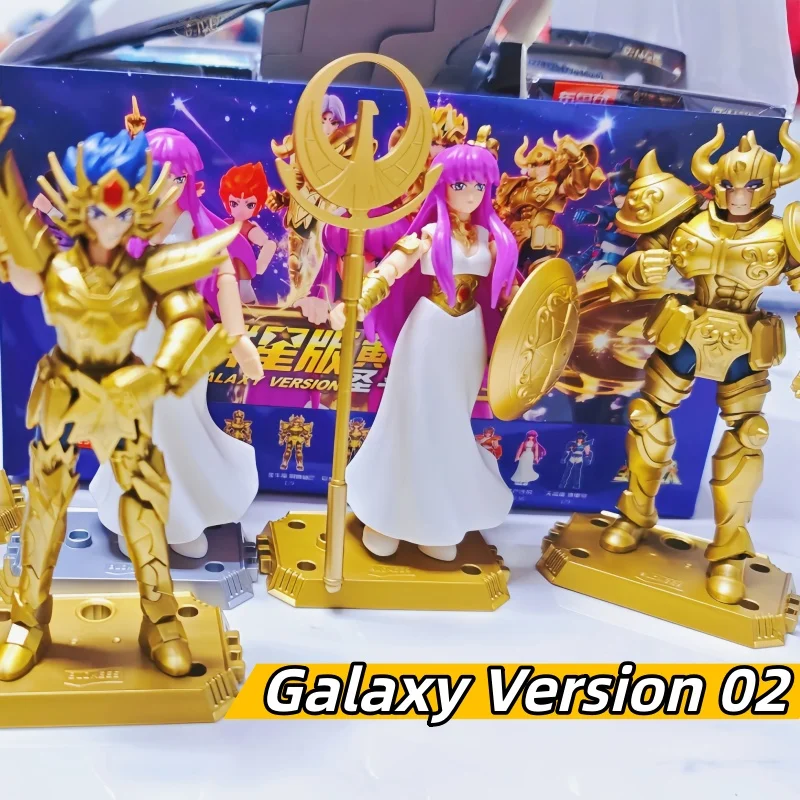 

In Stock Blokees Saint Seiya Galaxy Version 03 Anime Toys Gold Cloth Athena Movable Toy Model Gifts