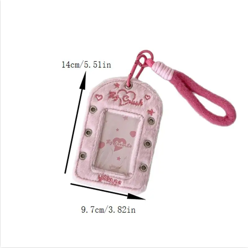 Adorabile portafoto con nastro a tema balletto in peluche con cordino, portaoggetti per immagini idol, espositore per carte, regalo con ciondolo protettivo