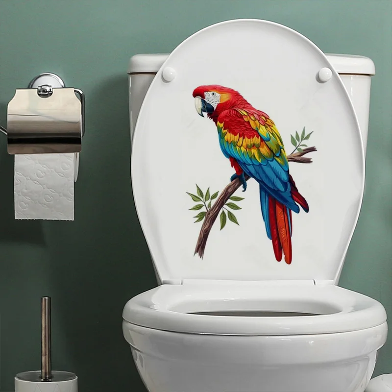 

Parrots in Love Vinyl Decals - Waterproof, Humorous Bathroom & Home Wall Art, Room Decor for Glass and Car