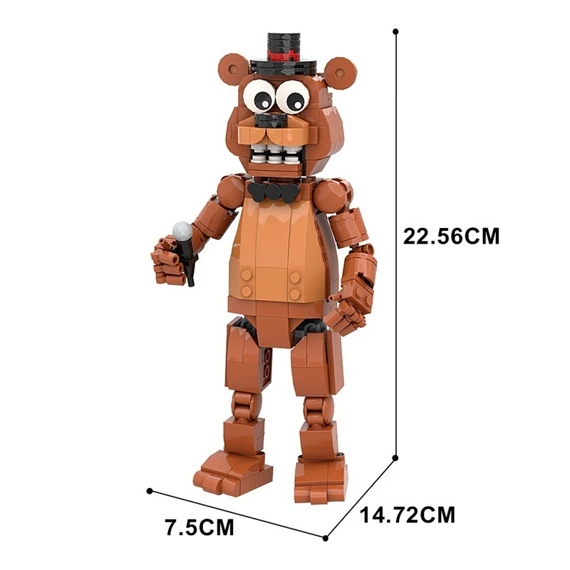 MOC Bear Building Brick Model Kit Compatible With Small Stud Bricks Cute Desk Decor Home Display Christmas Gift For Kids