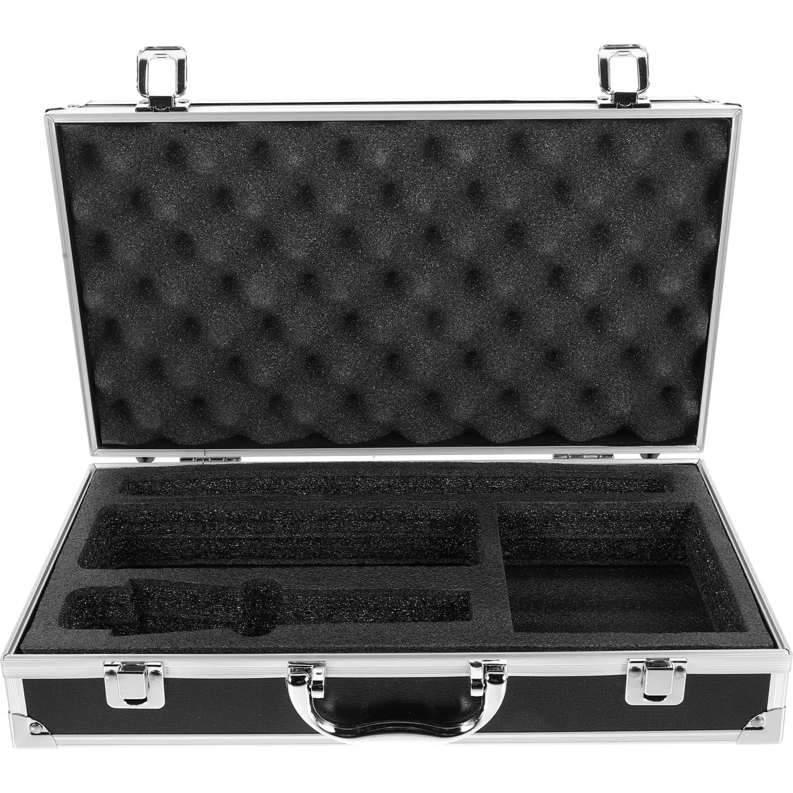 Portable Microphone Mobile Sound Card Set Storage Case Black Protective Dustproof Lightweight Foam Layer Scratch Resistant Mic
