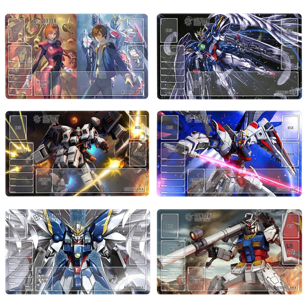

600x350mm TCG Gundam Interchangeable Combat Board Playmat Card Grid Seraphim Gundam Single Player Rubber Board Game Card Pad Toy