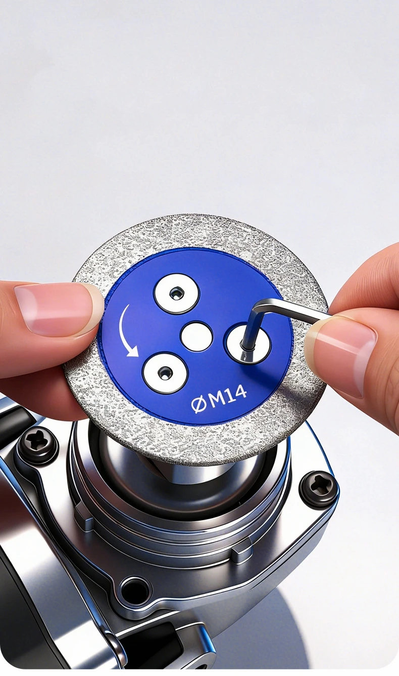 50mm Diamond Mini Saw Blade with Thread Stone Cutting Disc Granite Sandstone Concrete Lettering Carving Grinding Tool