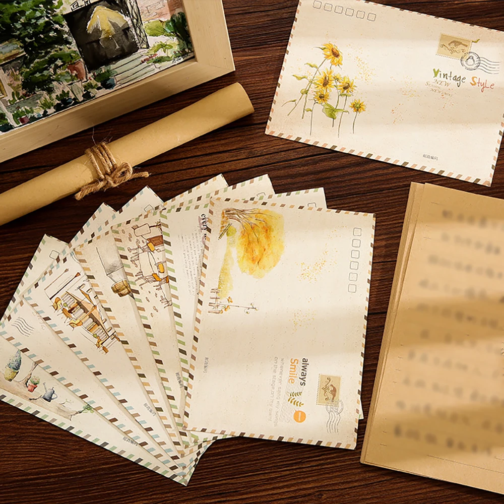 Travel series envelopes, holiday handwritten greeting cards, blessing letters, retro romantic stationery, gifts, message cards