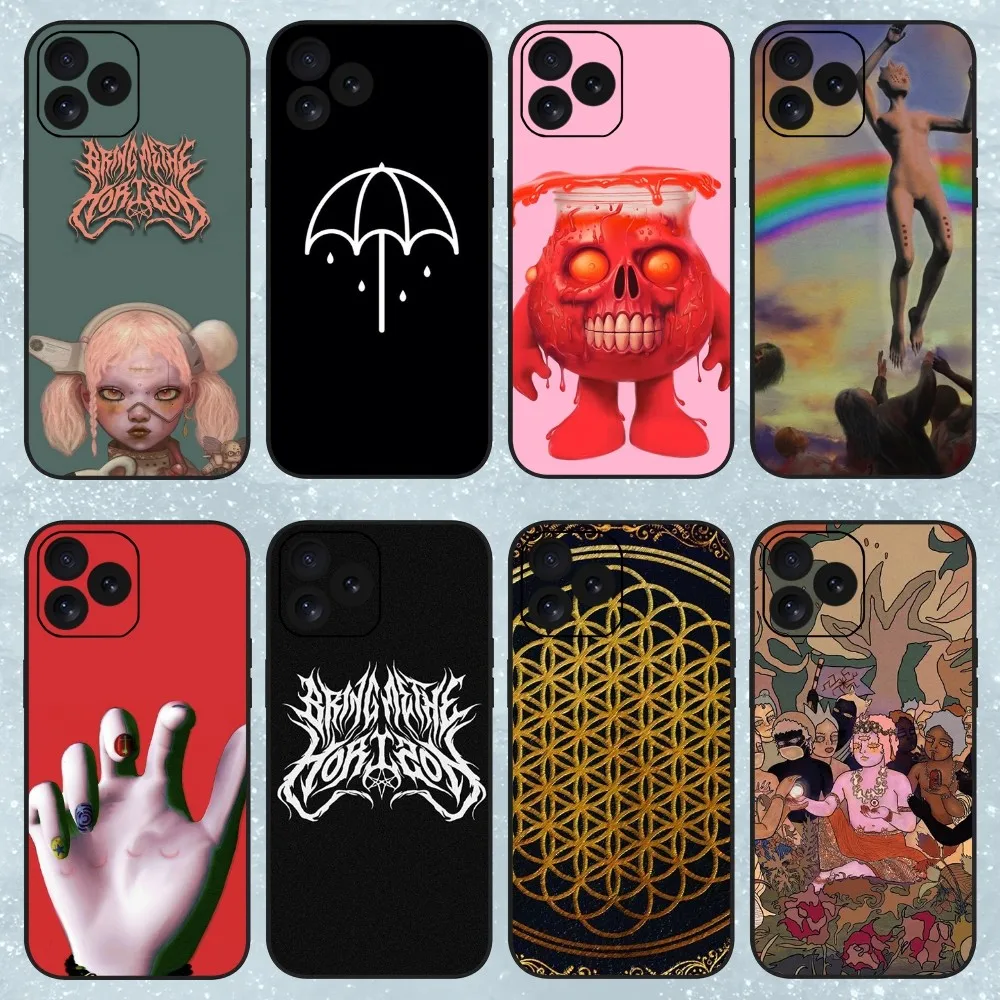 Etui na telefon Band B-Bring Me The H-Horizon do iPhone 11 12 13 14 15 8 XS Mini X XR PRO MAX Plus Cover