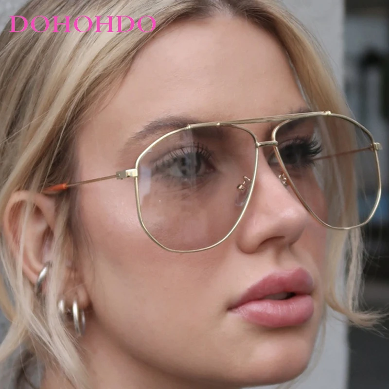

Fashion Oversized Pilot Sunglasses For Women Men Brand Designer Goggle Metal Big Frame Sun Glasses UV400 Luxury Driving Shades