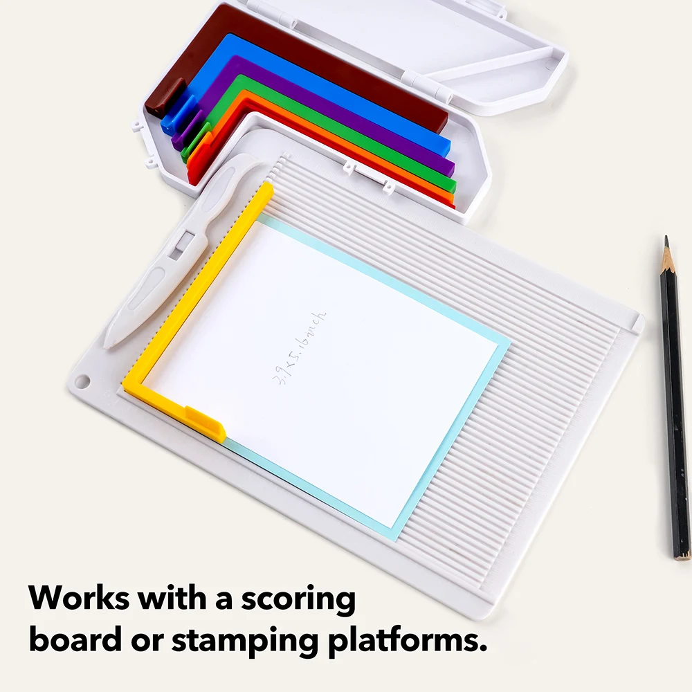 Paper Crafting Alignment Guides with Case Color-Coded Spacing Tools with Size Tabs for DIY Scrapbooking Layered Paper Card Craft