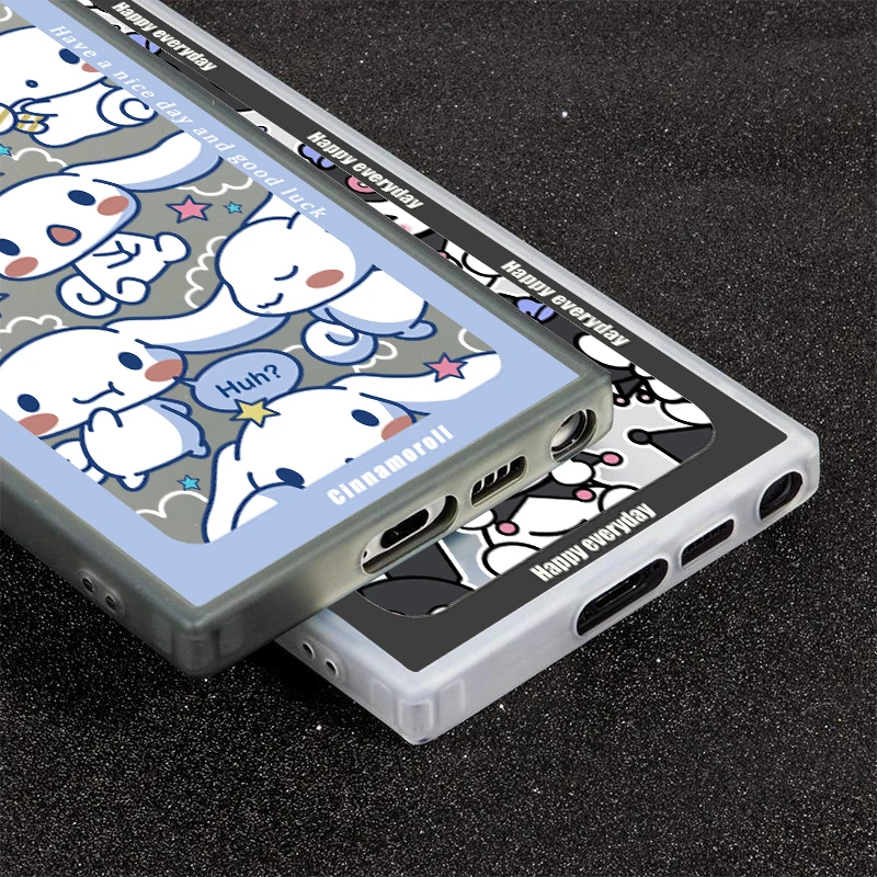 Kuromi Cinnamoroll Sanrio Art For Samsung Galaxy S24 S23 S22 S21 S20 Note 20 Ultra Plus FE 5G Colorful Silver Back Phone Case image 5