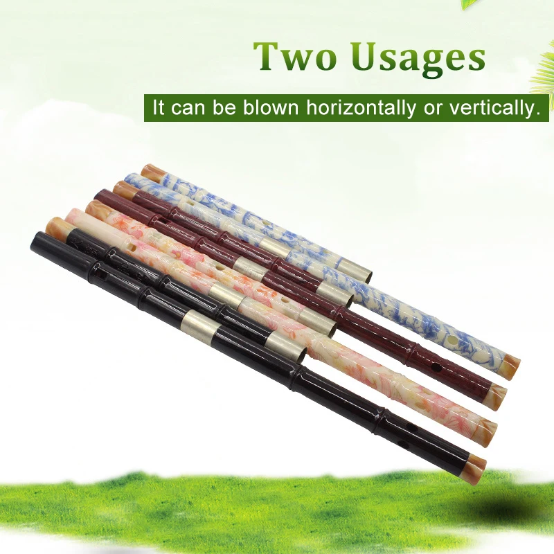 

F Key Resin Multi-purpose Flute Three-section Dual-purpose Horizontal Blowing Vertical Blowing Anti-fall Anti-Crac