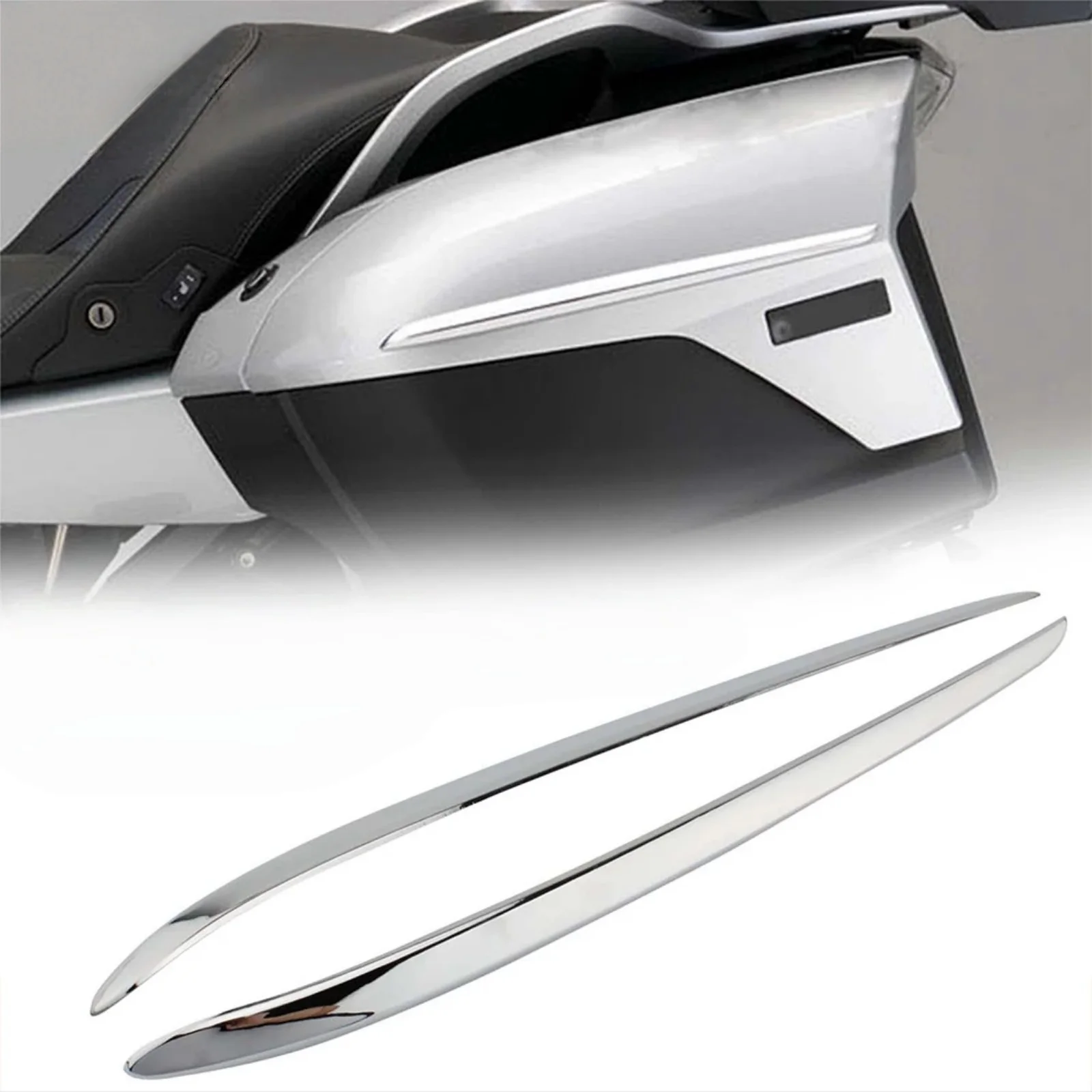 

1Pair Motorcycle Side Box Trim Strip Side Panel Storage Box Plating Trim Strip Suitable For BMW K1600GTL 2011-2024