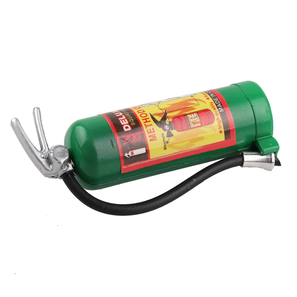 1Pc 1:10 Plastic Scale Fire Extinguisher for Axial SCX10 D90 RC Climbing Truck Car Decorative Tools with Sticker (Green)