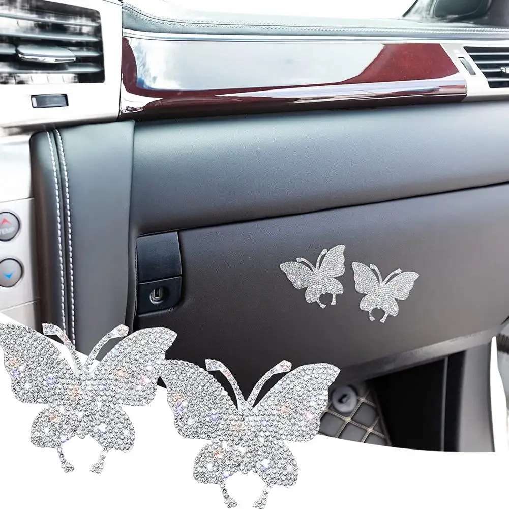 Sparkling Car Accessories Sparkling Rhinestone Butterfly Car Stickers Diy Body Patch Set for Unique Car Decoration Easy to Apply