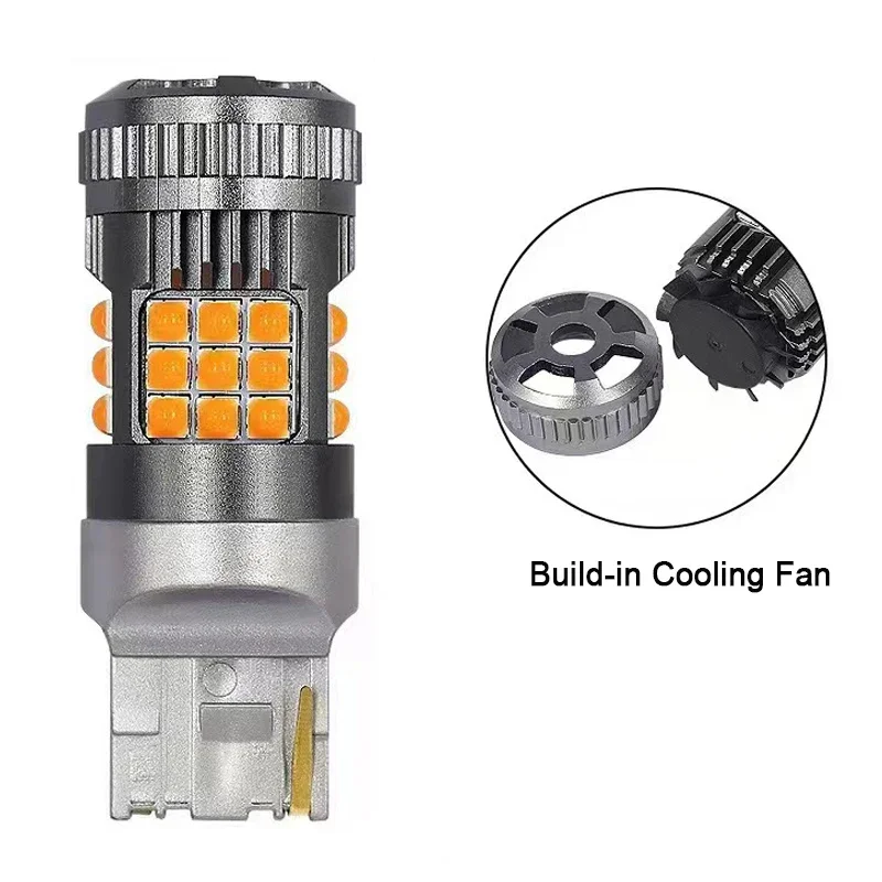 1pcs 1200lm LED Car Signal Light Bulb with Fan Super Bright 1156 1157 BA15S BAU15S Bay15d P21W PY21W P21/5W Auto Motorcycle 12V