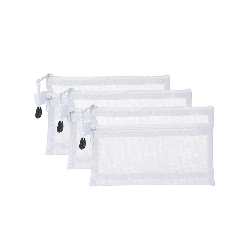 1PC Simple Mesh Pencil Case For Middle High School Office Supplies Transparent Multifunction Organizer