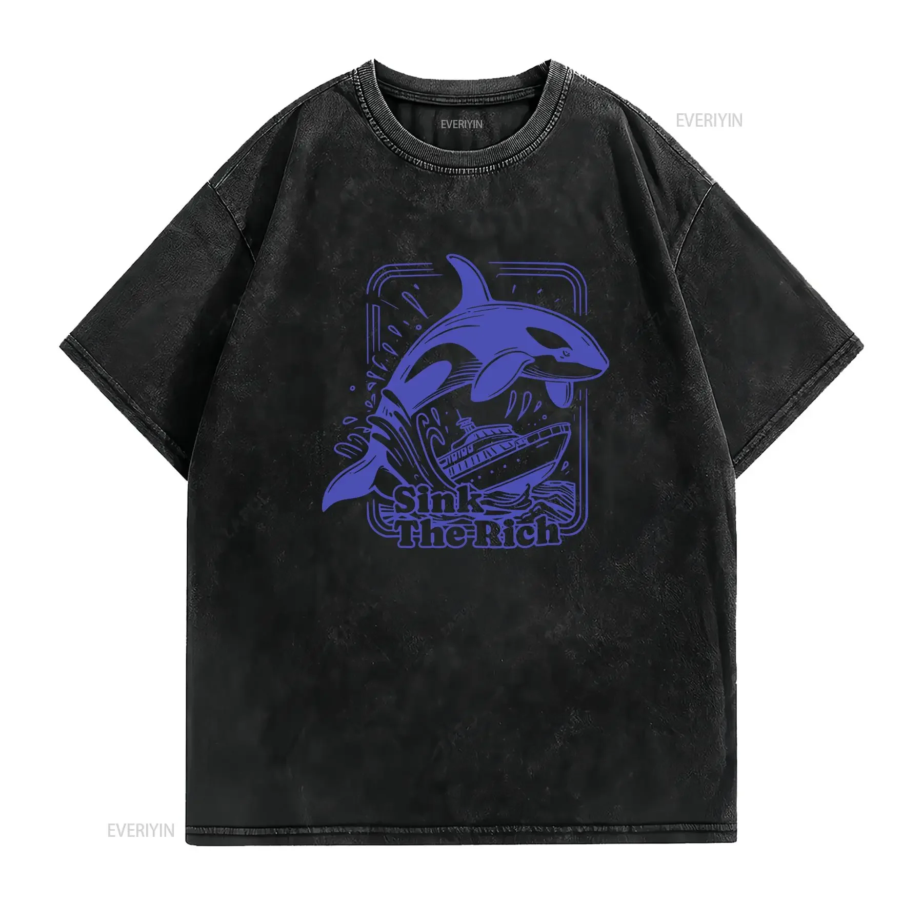 Killer Whale Meme T Shirt Dark Humor tee Weird Sink The Rich Orca Attacks White Gladis Summer Beach Nature lover vintage