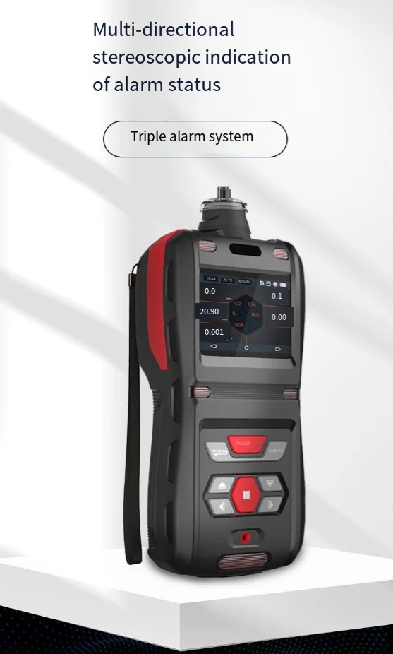 Detector de gás 4 em 1, alarme portátil inteligente, bomba de sucção, à prova de explosão, concentração de hidrogênio, wi-fi