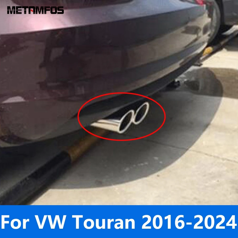 For Volkswagen VW Touran 2016-2023 2024 Stainless Steel Exhaust Systems Muffler Tip Silencer Tail Pipe Accessories Car Styling