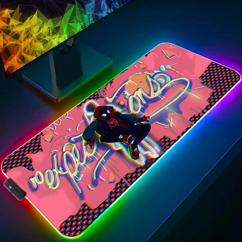لوحة ماوس خفيفة ملونة RGB Spider-Man تخلق جوًا رياضيًا حالمًا يجب اقتناؤه للاعبين لوحة ماوس LED رائعة ومتينة #3