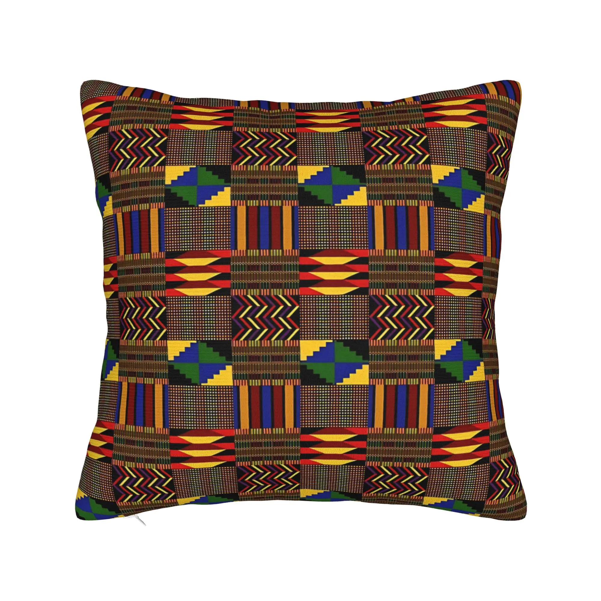 Pillow Case African Pattern Authentic Kente Cloth Soft  Pillow Cover For Living Room Sofa Kawaii Pillowcases
