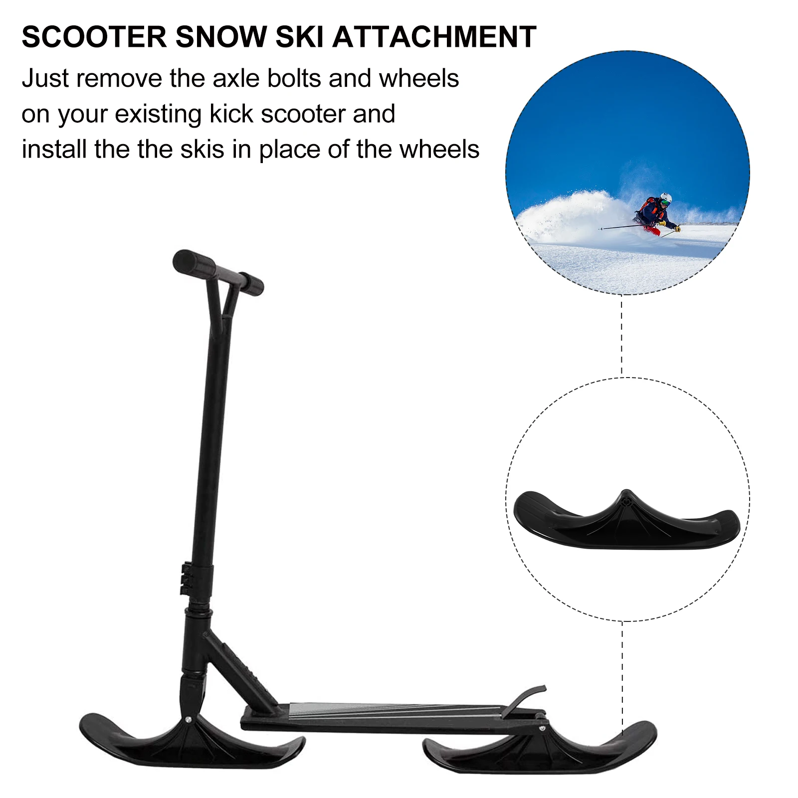 

Durable Sled Fold Skateboard Ski Accessories Attachment Outdoor Child Skis Snow Scooter Replace Wheels Kick Scooter Axle Install