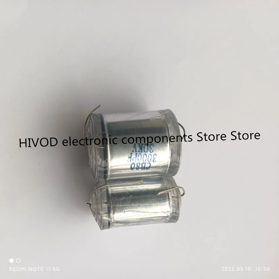 2 buah kapasitor CB80 30kV 3000pF 2000pF 1000p 510p 30kV 390pF 30kV tipe timbal kapasitor tegangan tinggi film polistirena