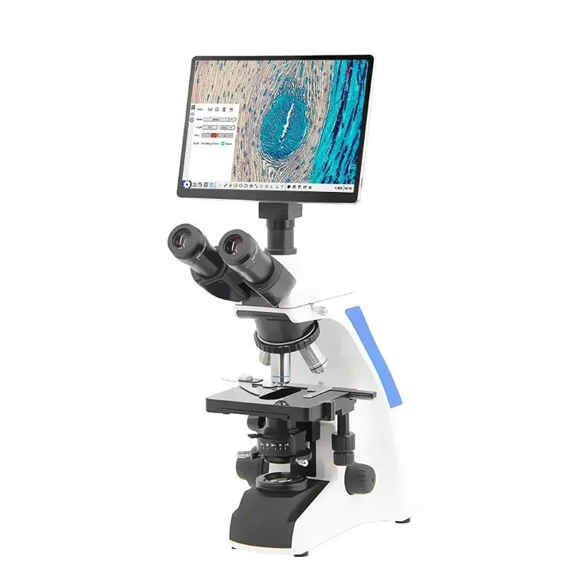 10.5'' Touchscreen electronic biological binocular laboratory microscope with 