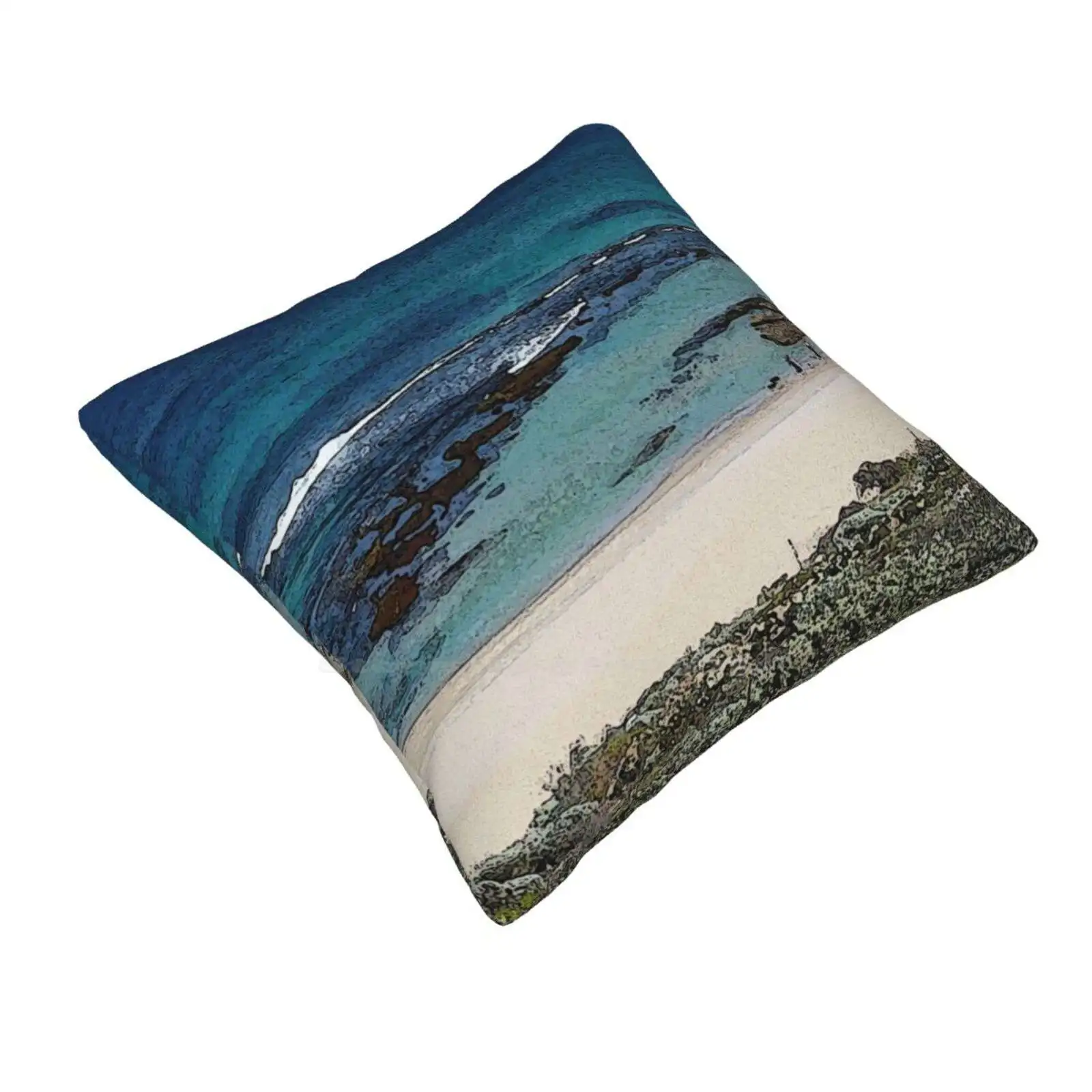 Mousetraps Reef At Yallingup Throw Cushion Pillow Cover Australia Reef Blue Ocean Surf Spots