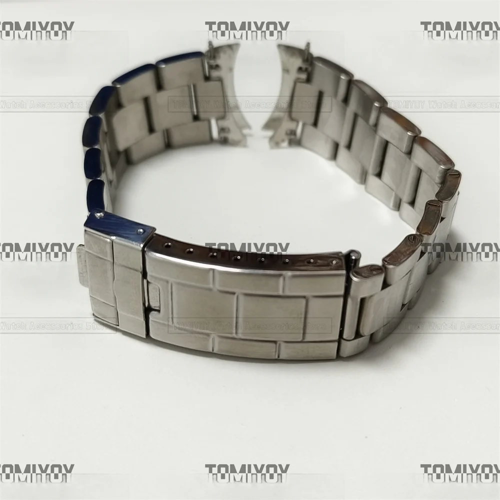 Bracelet de montre en acier inoxydable, grille vintage, extrémité incurvée, Oyster President, 20mm, compatible avec RLX 116719, 16570, 16610, 93150