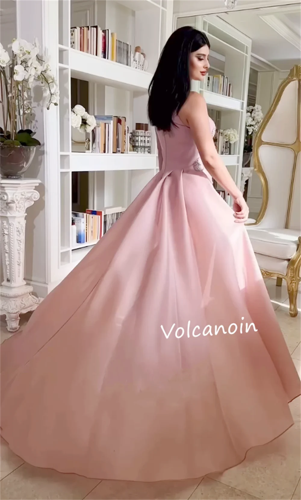 تخصيص نمط جيرسي الديكور مطرزة ألف خط الياقة العالية فساتين طويلة مناسبة مخصصة مساء رسمي رائعة